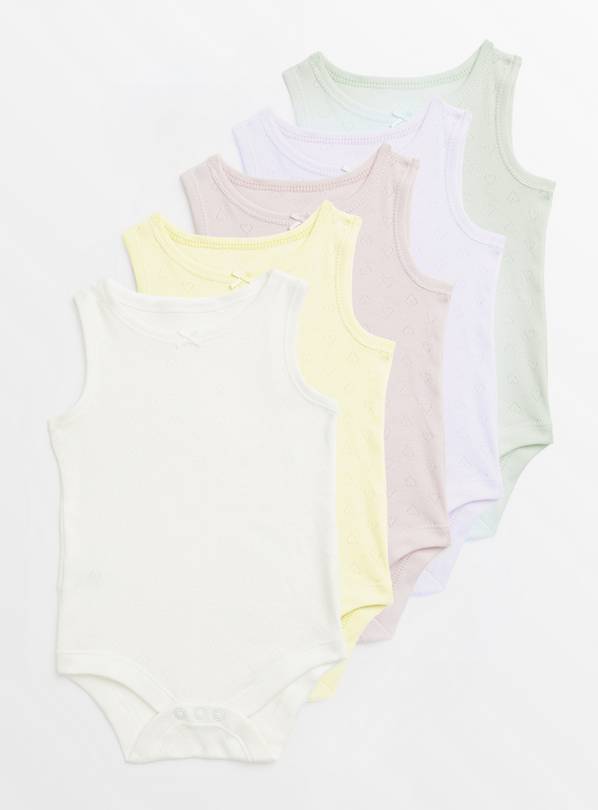Pastel Sleeveless Bodysuit 5 Pack 6-9 months